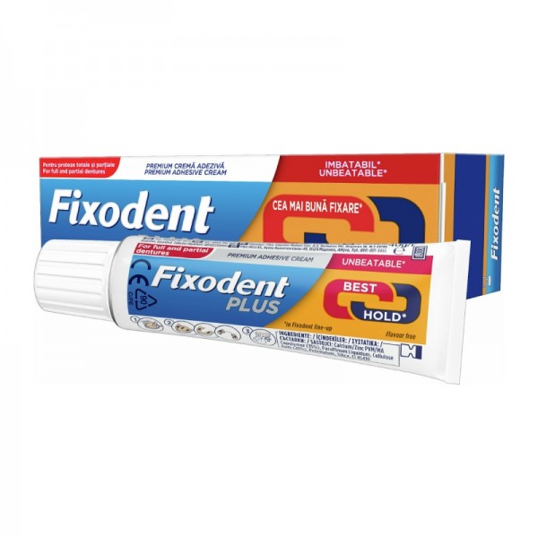 FIXODENT PLUS PREMIUM CREAM BEST HOLD (Στερεωτική Κρέμα Οδοντοστοιχιών) 40gr